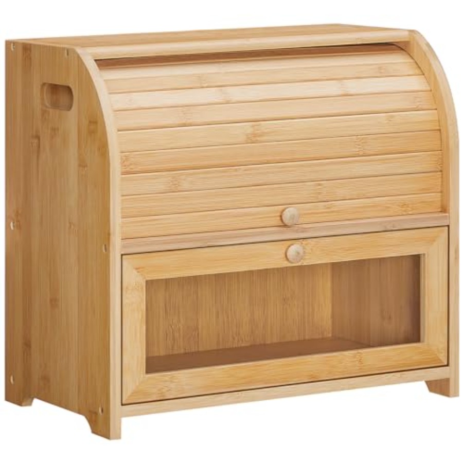 Food Storage Box - Bread Box, Bamboo Bread Box for