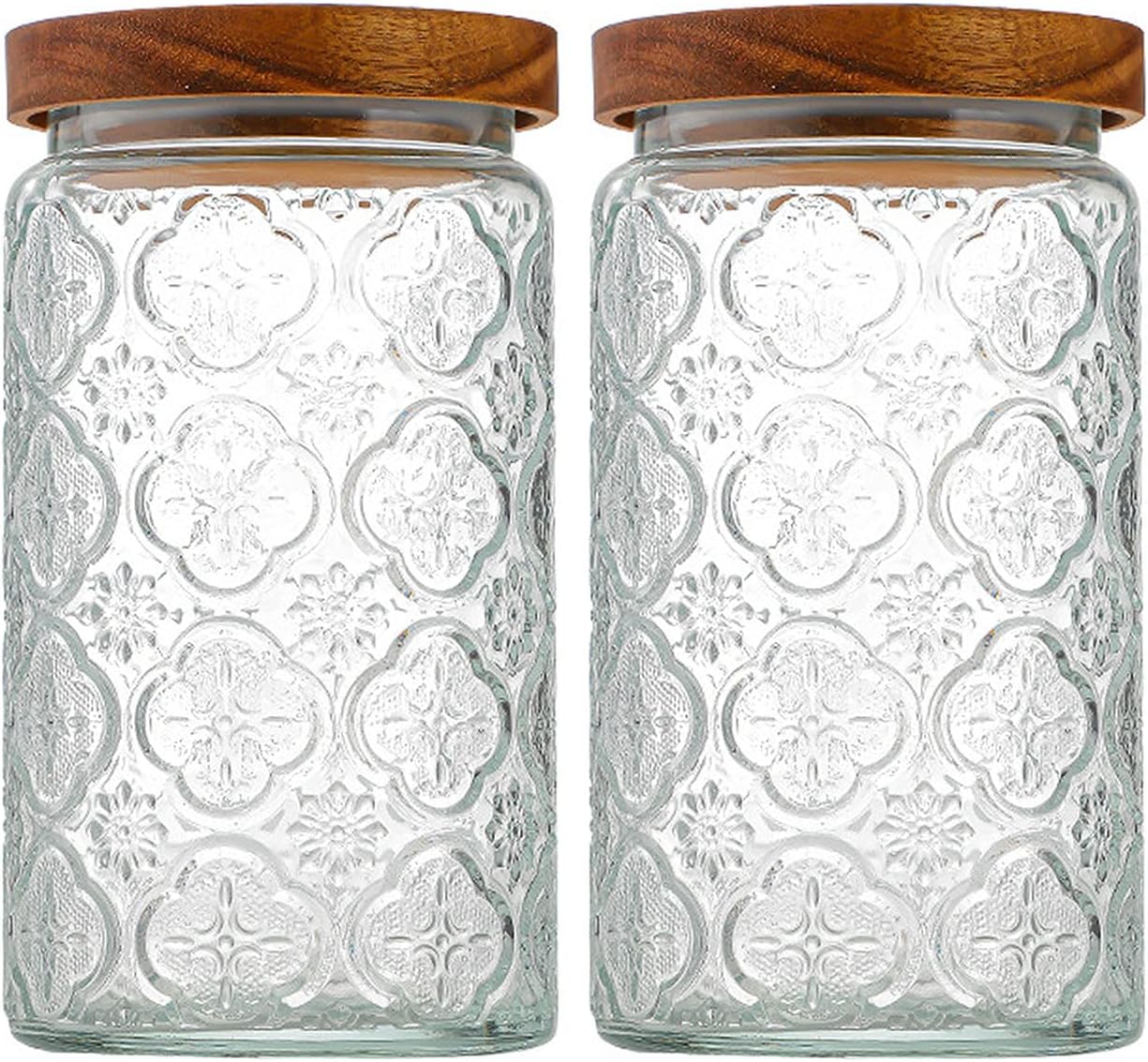 Food Storage Airtight - 35oz/1000ml Glass Storage Jars with Nature