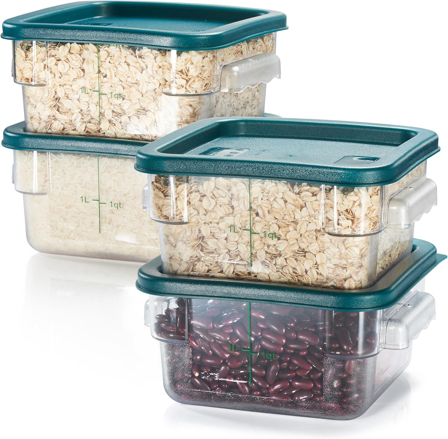 Food Storage Plastic - 4 Pack Food Storage Container with