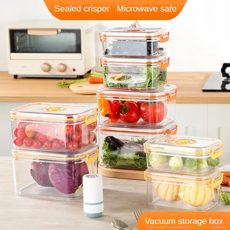 Food Storage Cabinet For Kitchen - Vacuum Fresh-keeping Box Refrigerator Sealed Canister