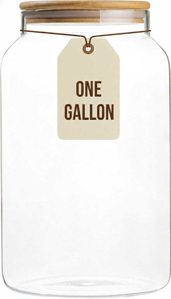 Food Storage Airtight - 1 Gallon Glass Large Jar with