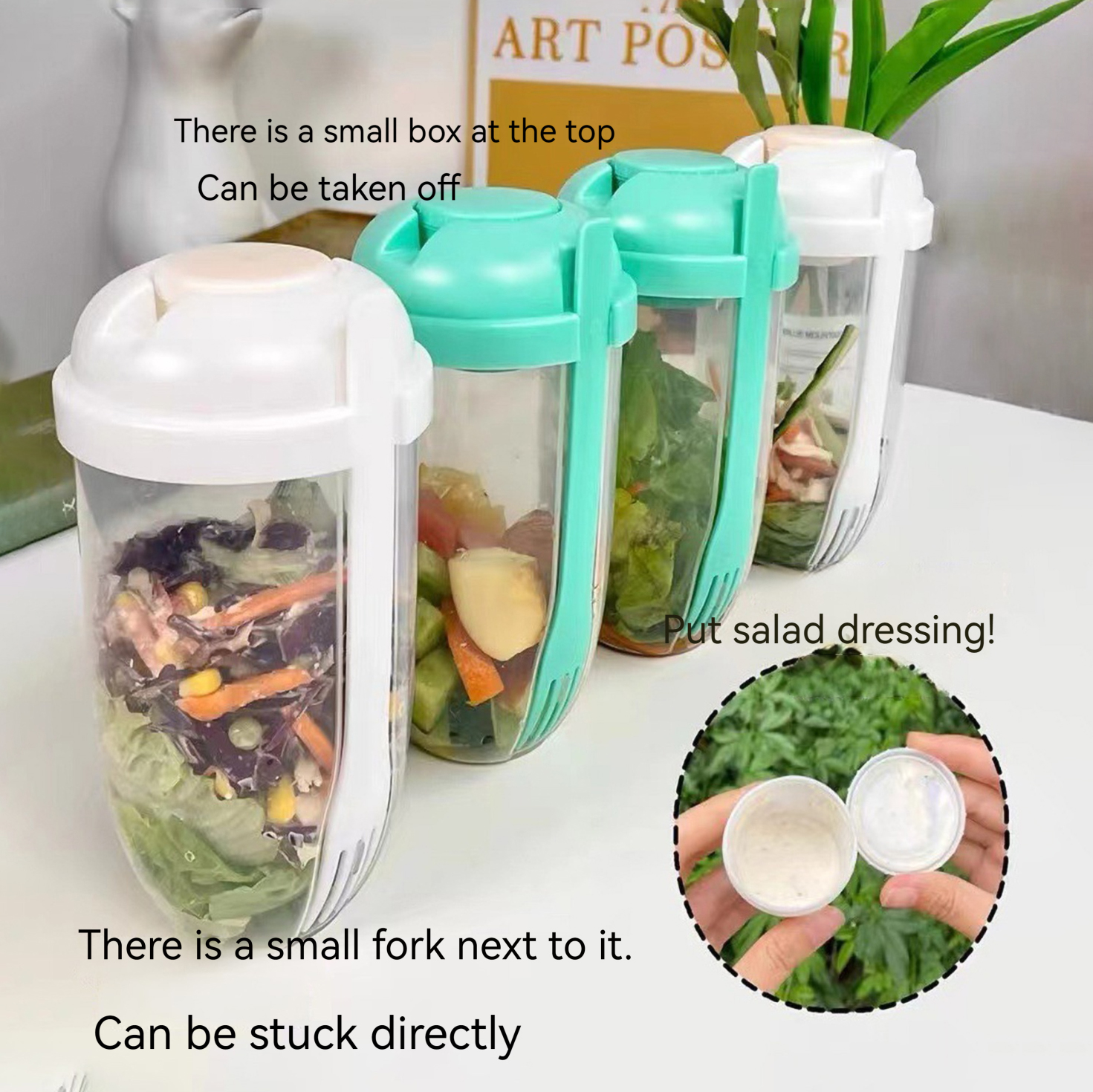Food Storage Yogurt - 3In1 Portable Salad Cup Breakfast Salad