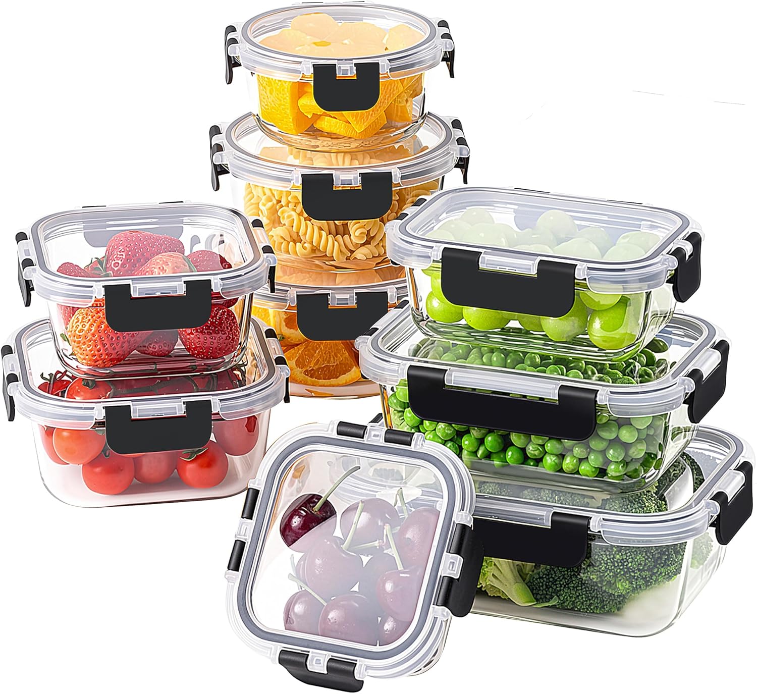 Food Storage Oven Safe - 18-Piece Glass Food Storage Containers with
