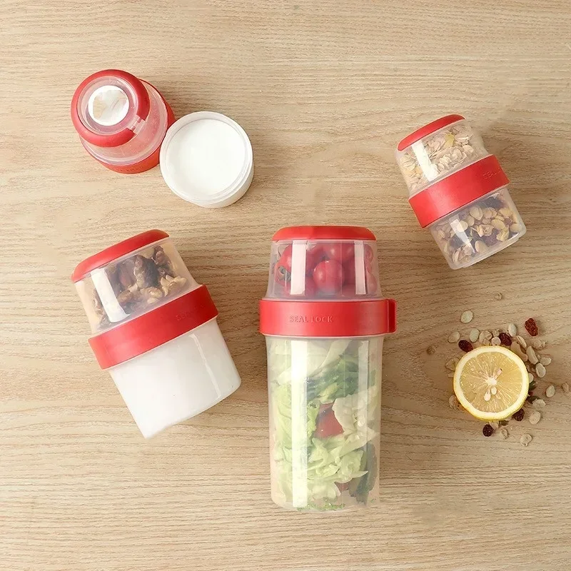 Food Storage Yogurt - Double-layer Sealed Compartmented Crisper Box Oatmeal