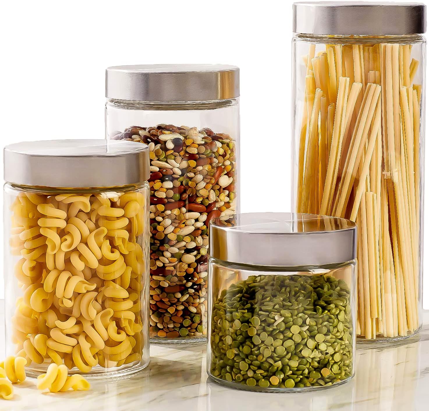 Food Storage Label - 4pc Canister Sets for Kitchen Counter