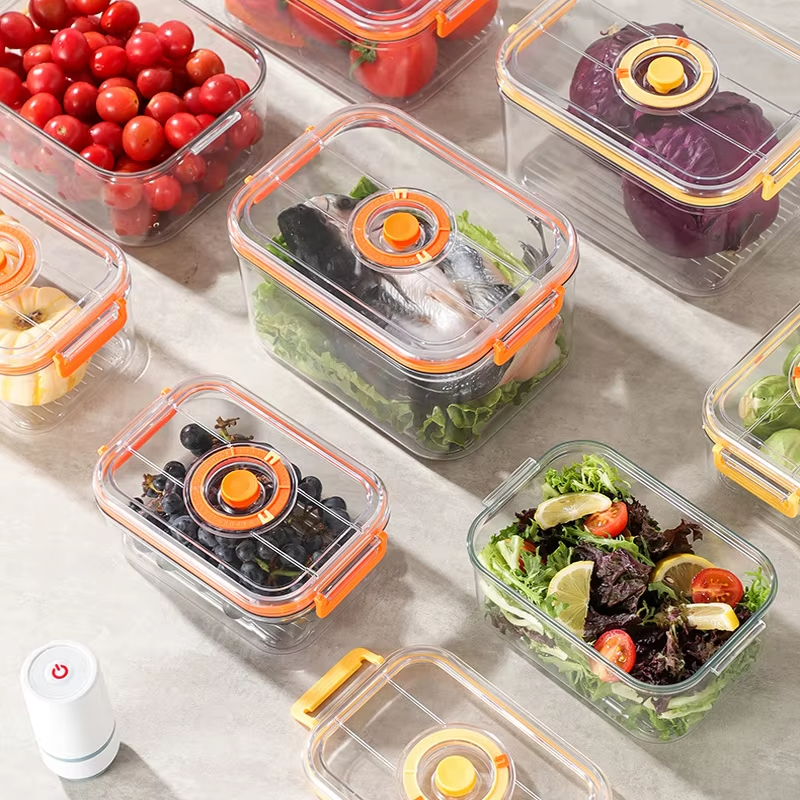 Food Storage Cabinet For Kitchen - Vacuum Fresh-keeping Box Refrigerator Sealed Canister