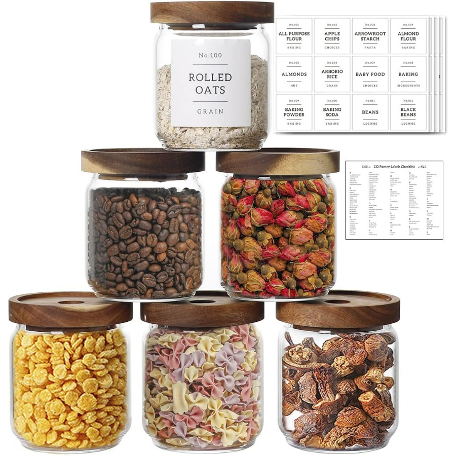 Food Storage Label - 16 OZ Stackable Glass Food Storage