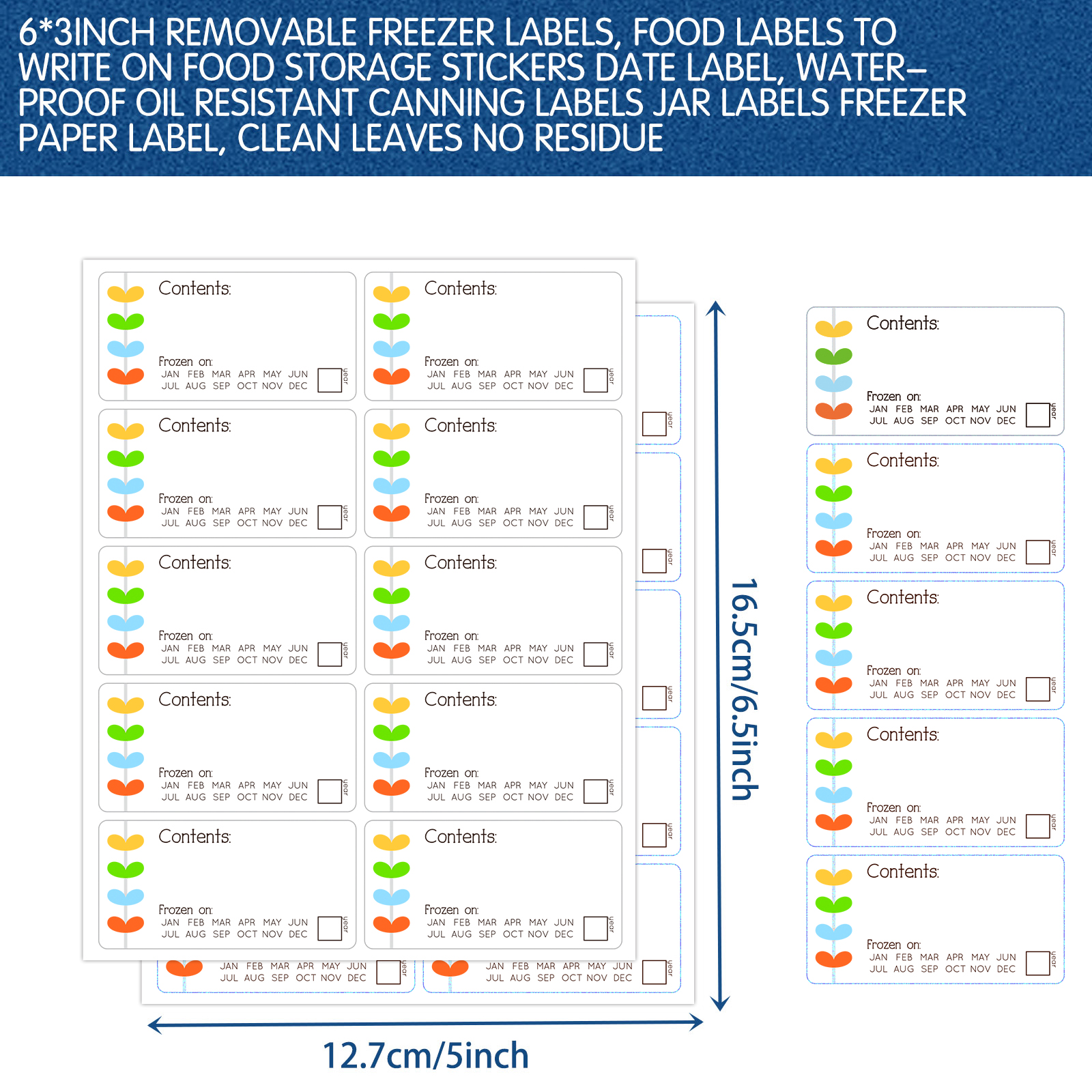 Food Storage Label - 10Pcs, Four-Color Removable Food Date Labels,