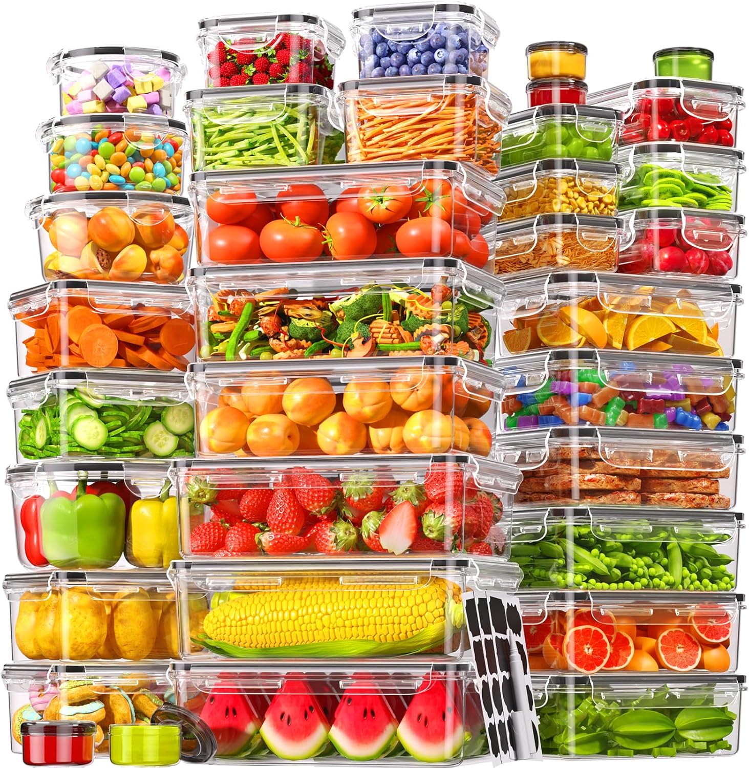 Food Storage Label - 70 Piece Food Storage Containers with