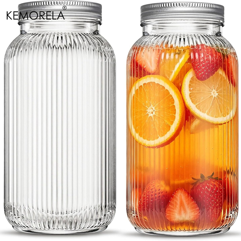 Food Storage Lidl - 2PCS Wide-Mouth Glass Mason Jars with