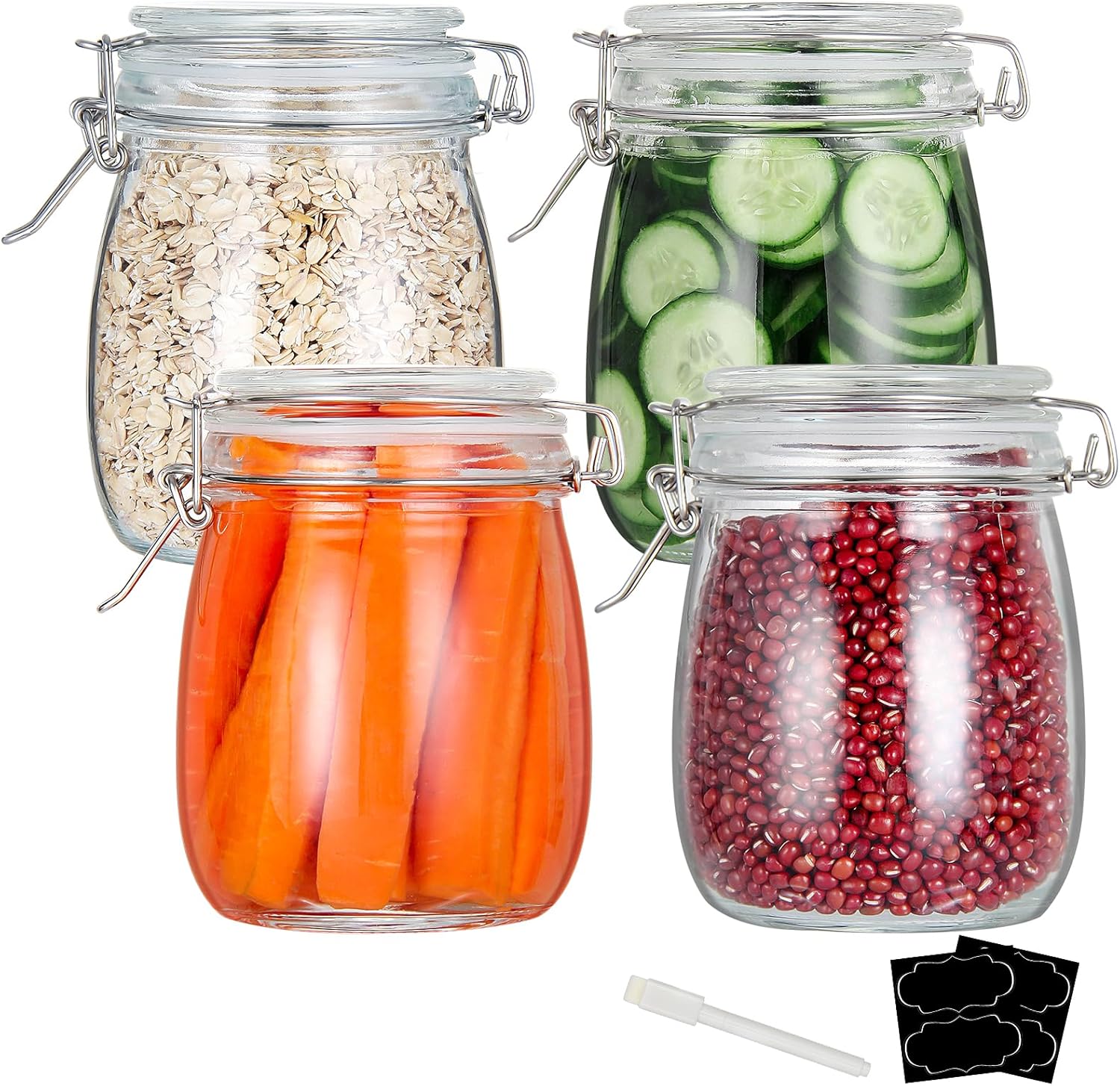 Food Storage Airtight - 24oz Food Storage Canister Glass Jars
