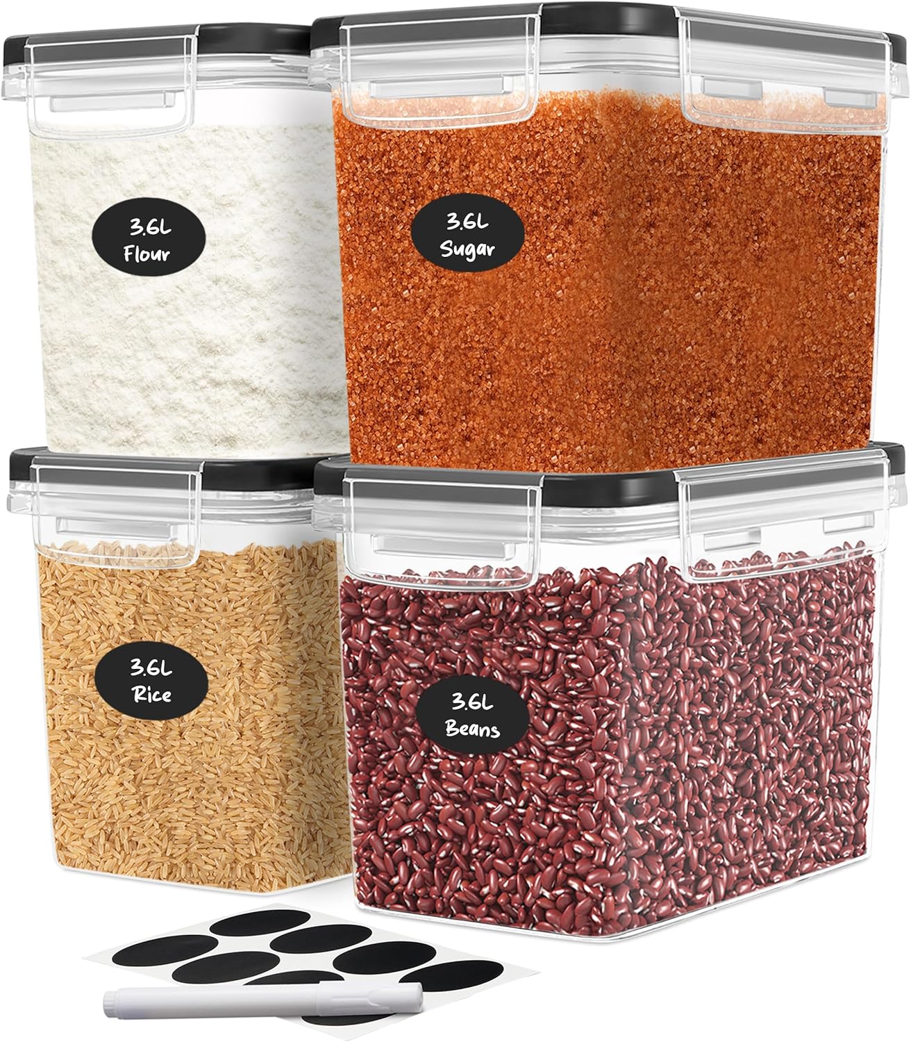 Food Storage Airtight - Flour Sugar Storage Containers Set of