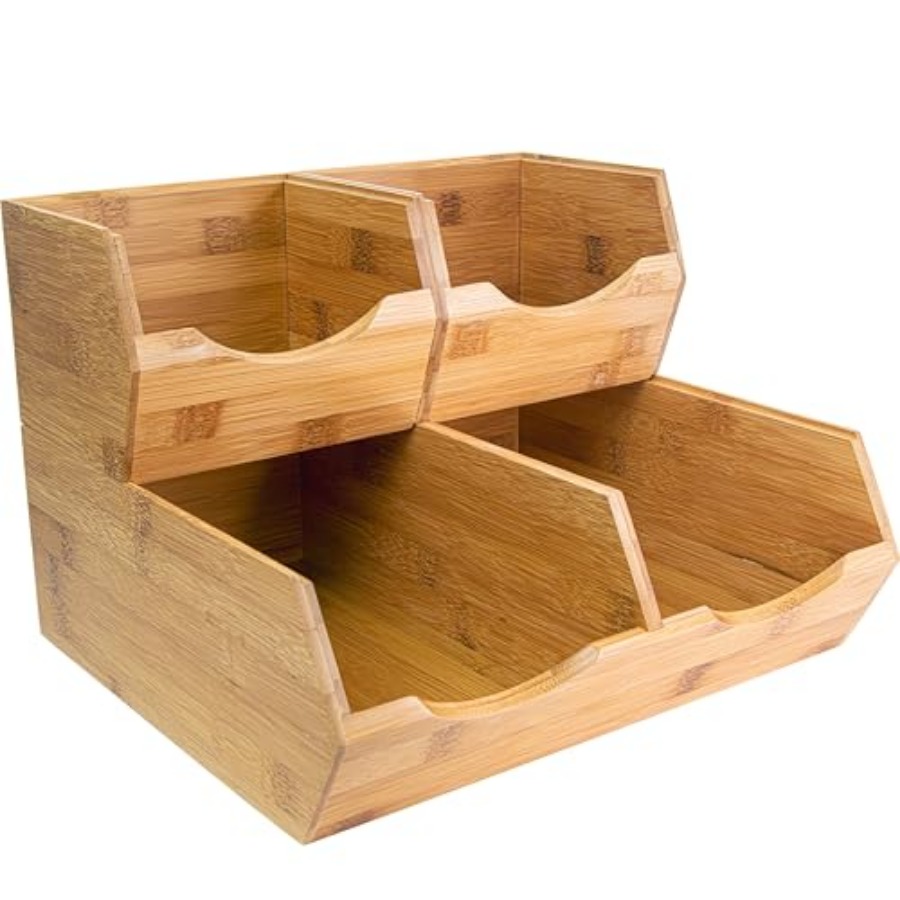Stackable Pantry Bin - Bamboo Pantry Storage Bins Stackable Potato