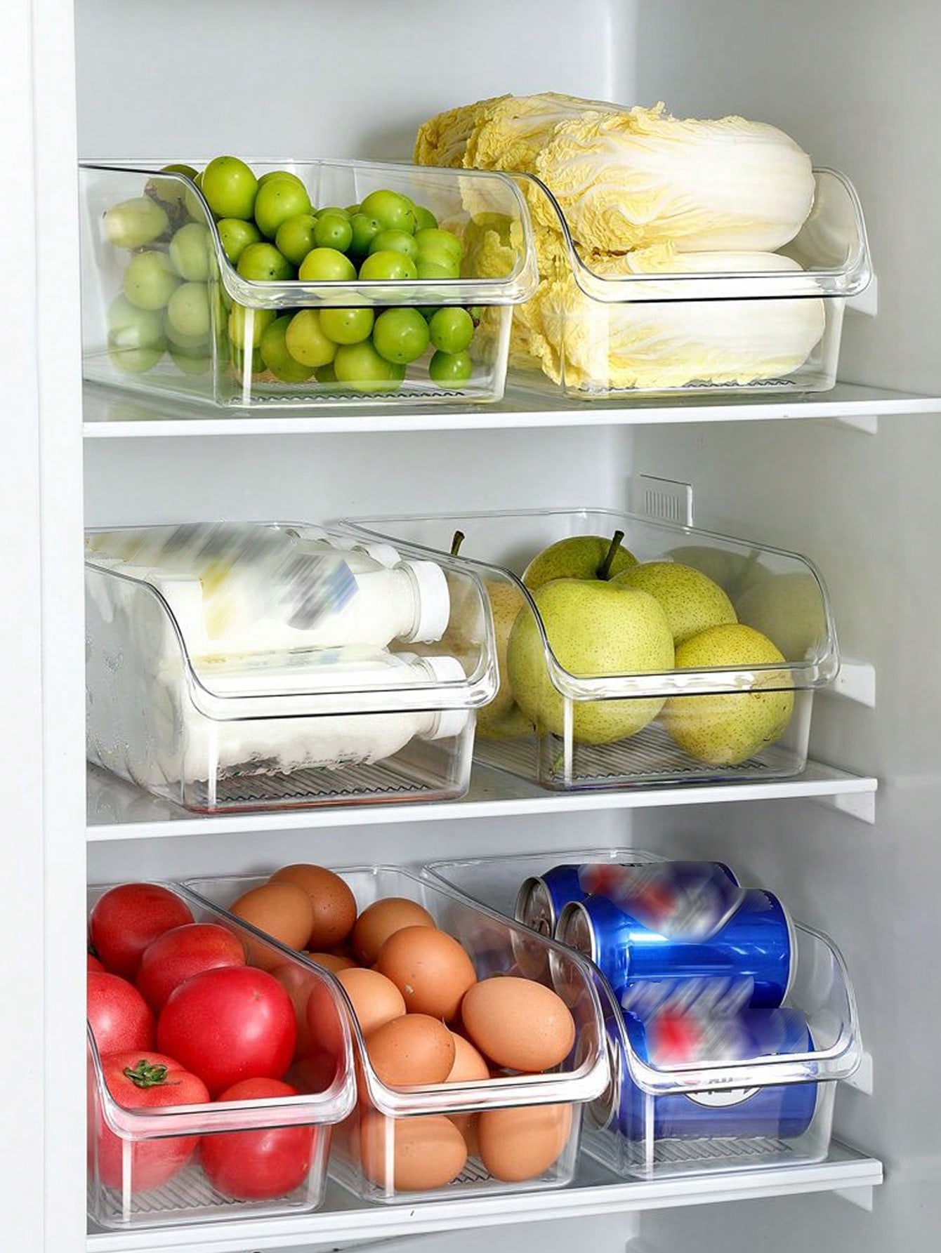 1pc/2sets Transparent Durable  - Stackable Pantry Bin avis et prix