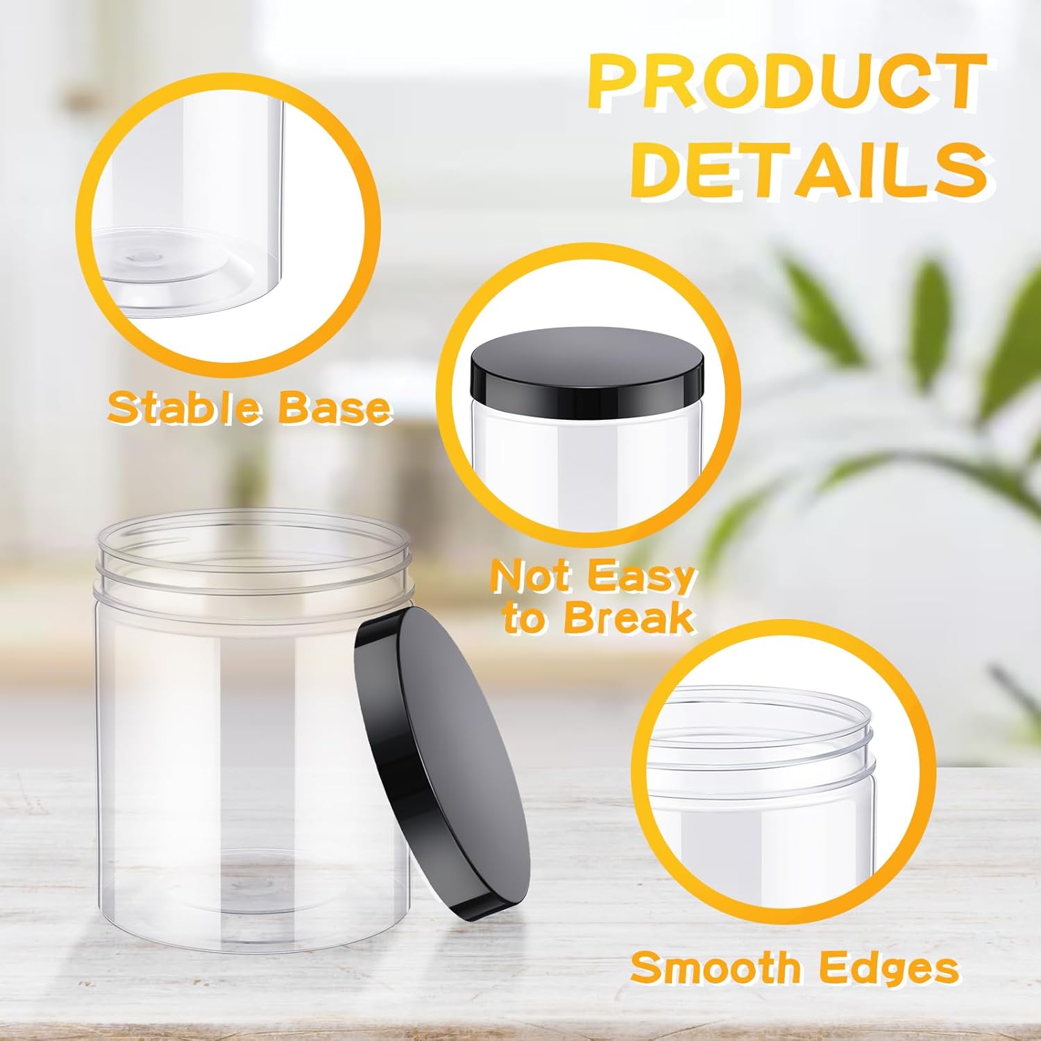 24 Pcs 16oz Plastic Jars with  - Food Storage Airtight avis et prix