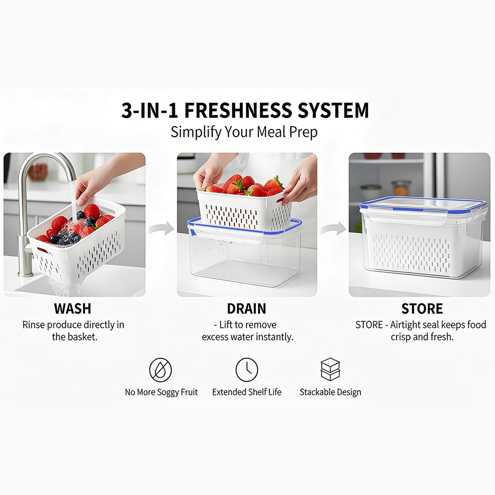 4 In 1 Food Storage Container  - Food Storage Vegetables avis et prix