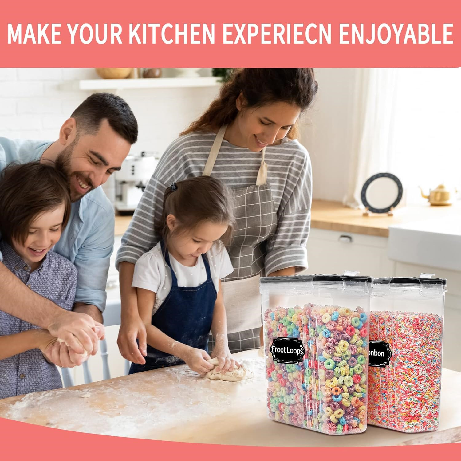 2.5L Cereal Storage Containers - Food Storage Label avis et prix