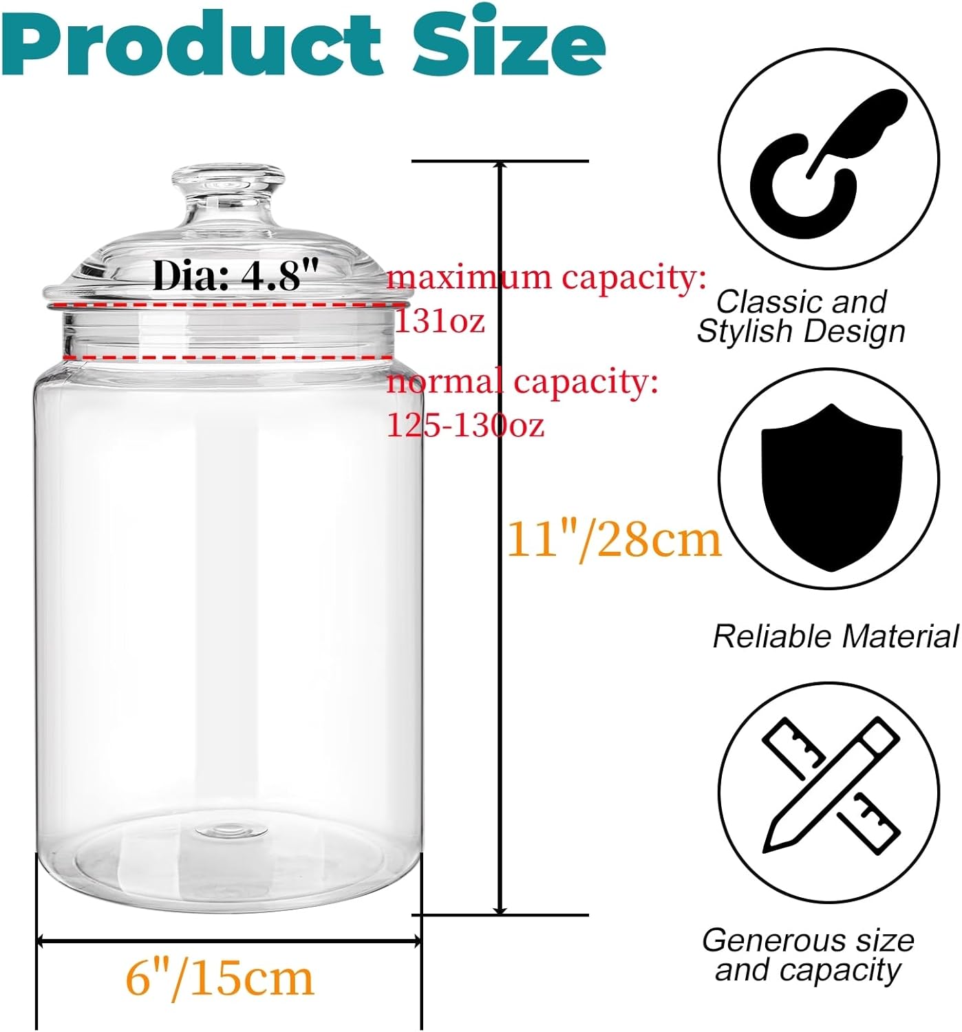 2 Pack 130 oz Large Cookie Jar - Food Storage Airtight avis et prix
