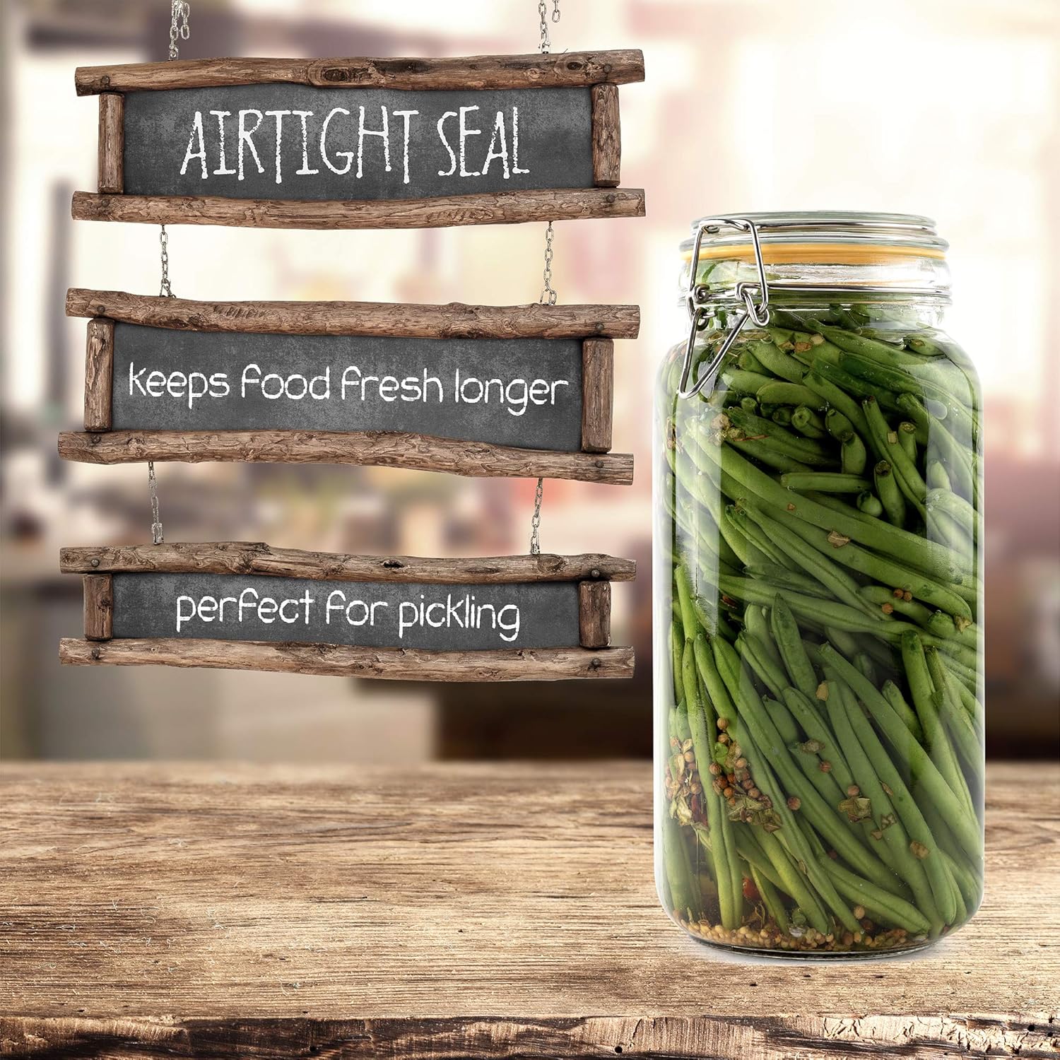 Glass Jars with Lids 67 oz Foo - Food Storage Airtight avis et prix