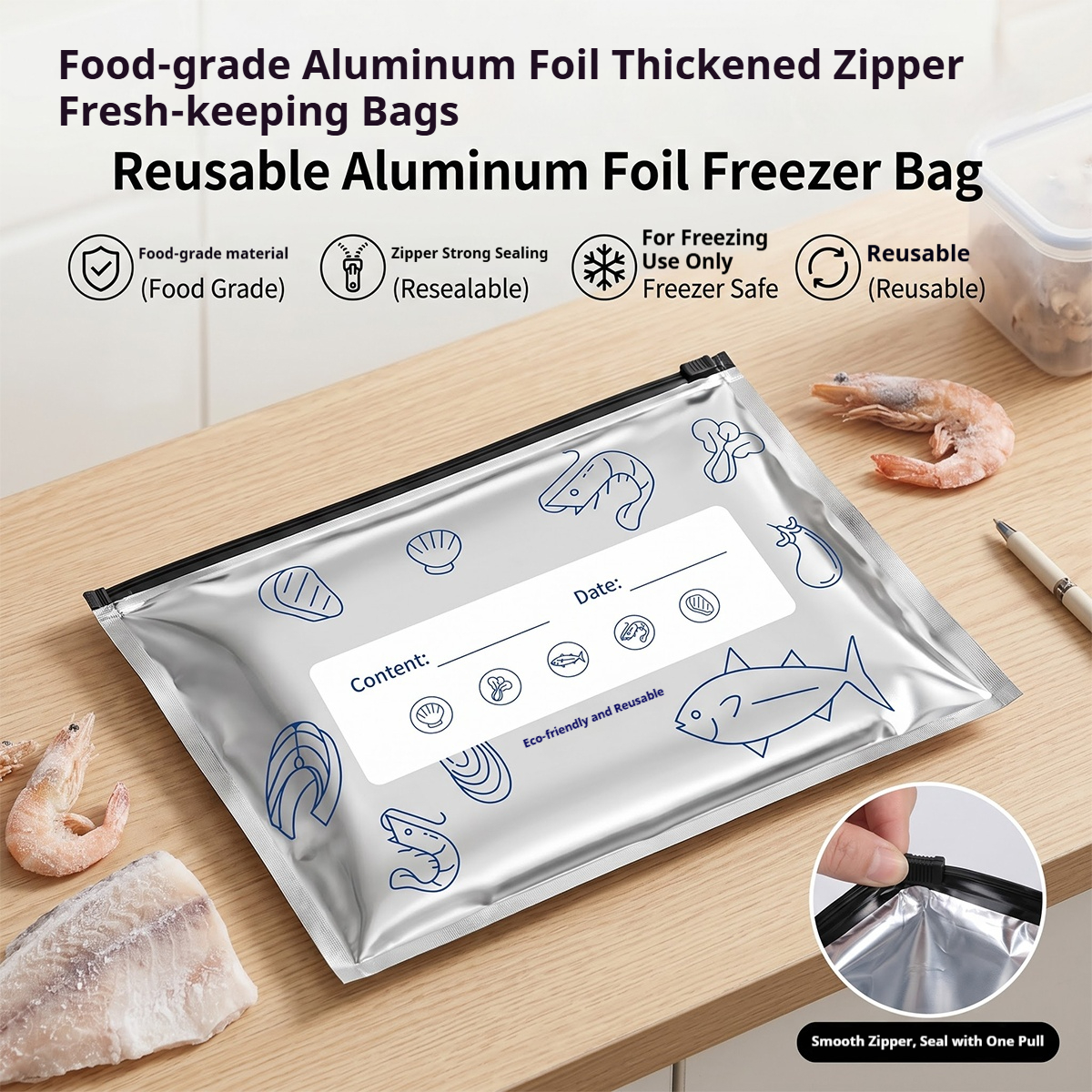 60pcs Aluminum Foil Food Seala - Food Storage Ziploc Bags avis et prix