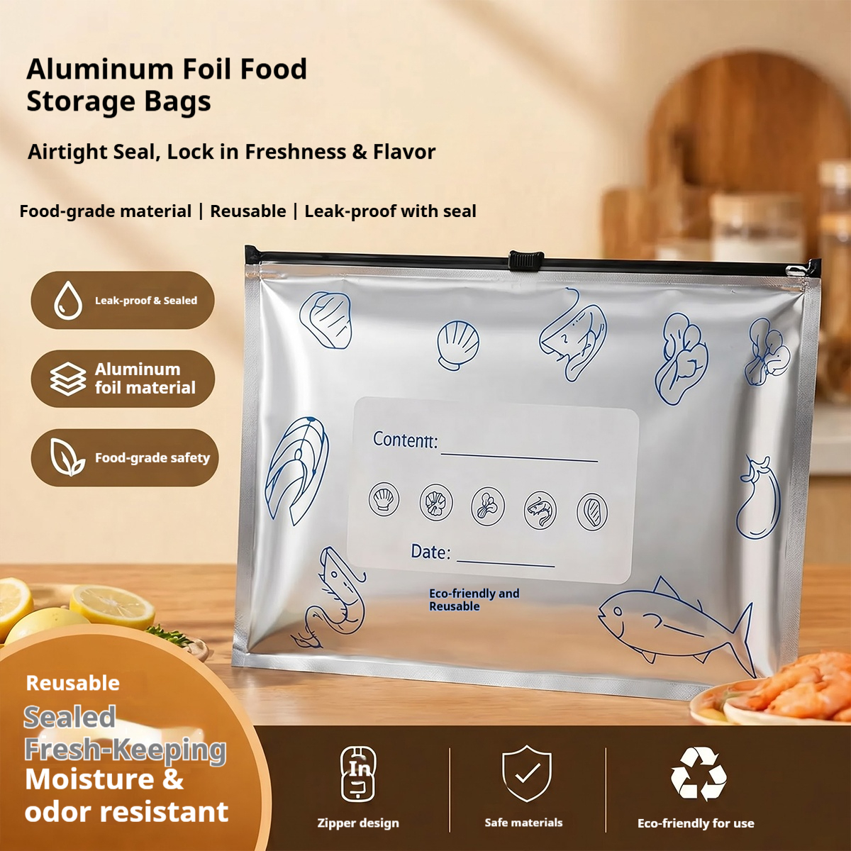 60pcs Aluminum Foil Food Seala - Food Storage Ziploc Bags avis et prix