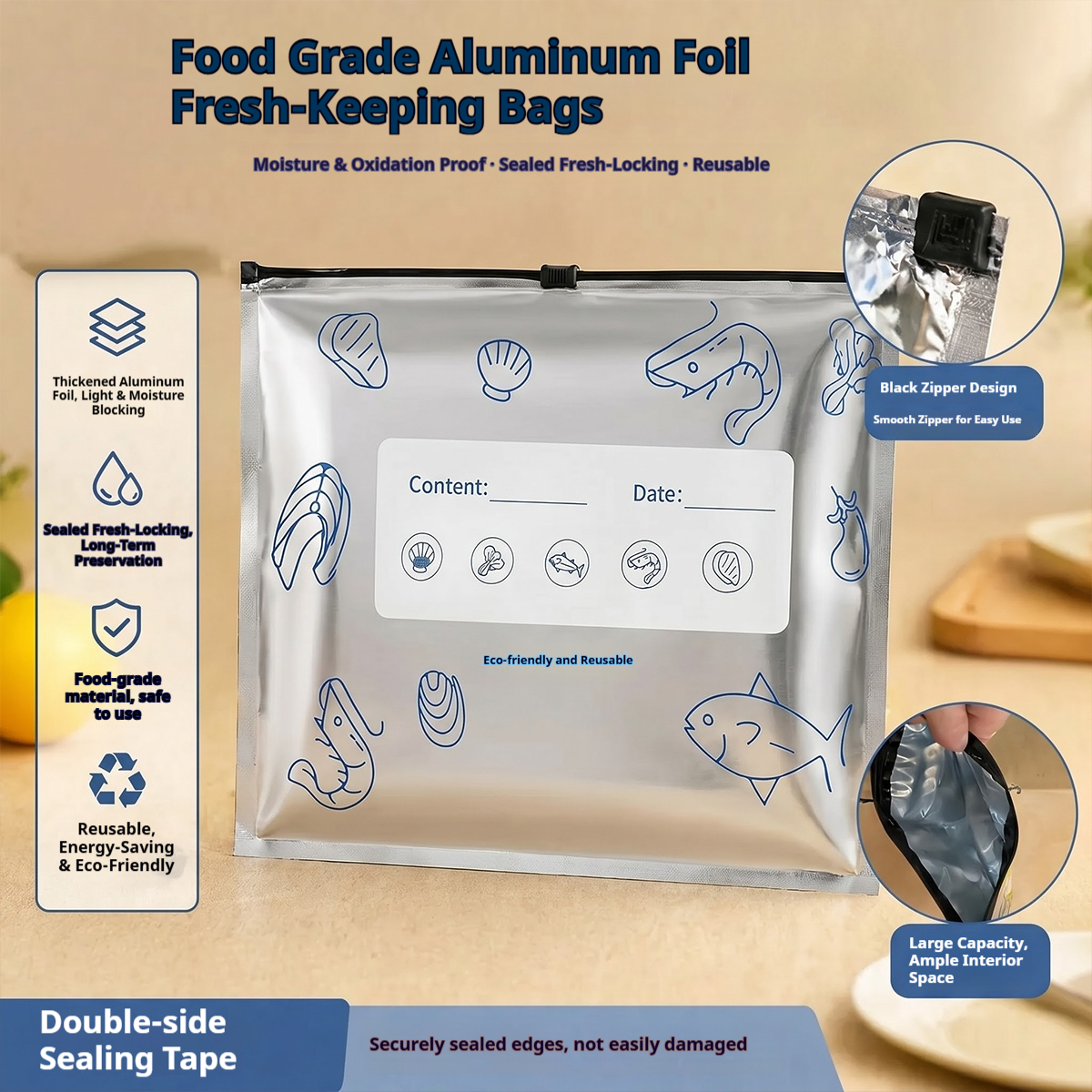 60pcs Aluminum Foil Food Seala - Food Storage Ziploc Bags avis et prix