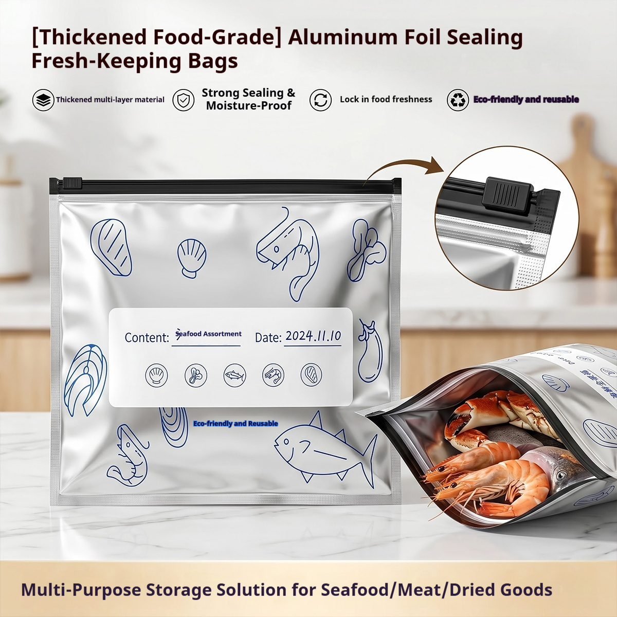 60pcs Aluminum Foil Food Seala - Food Storage Ziploc Bags avis et prix