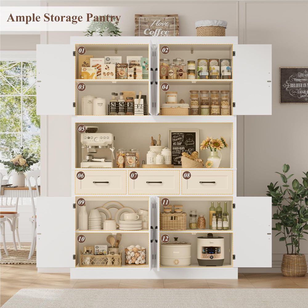 76 Tall Kitchen Pantry Storage - Food Storage Kitchen Cabinet avis et prix