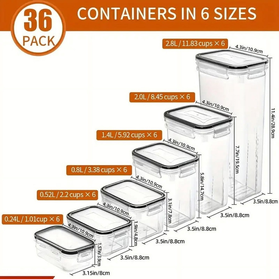 36 Pack Airtight Food Storage  - Food Storage Label avis et prix