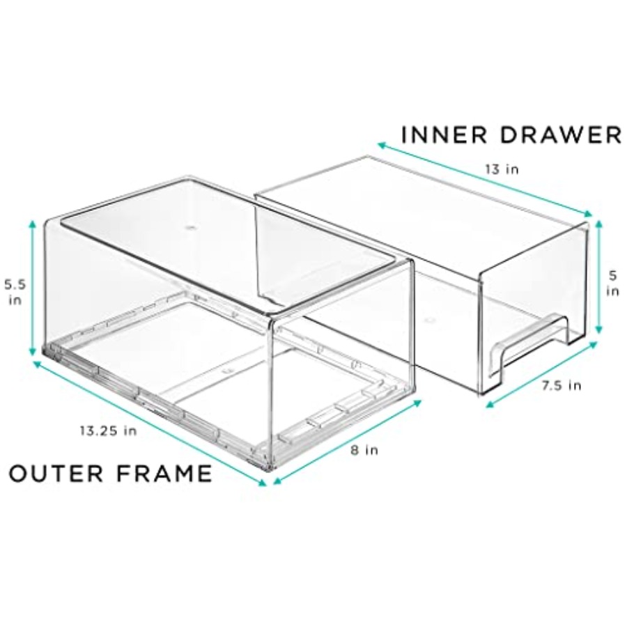 Clear Plastic Organizer Bins w - Stackable Pantry Bin avis et prix