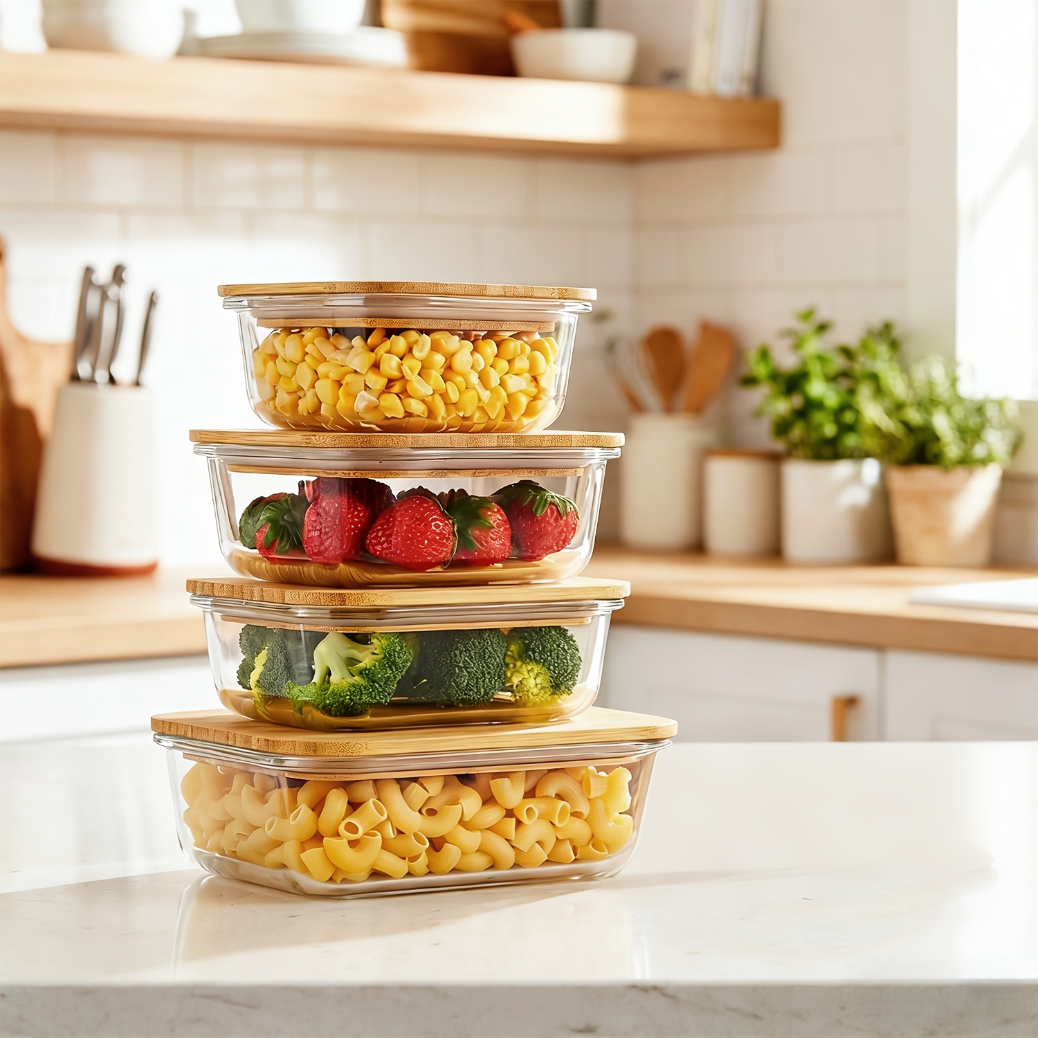 8pcs(4pcs Containers And 4pcs  - Food Storage Oven Safe avis et prix