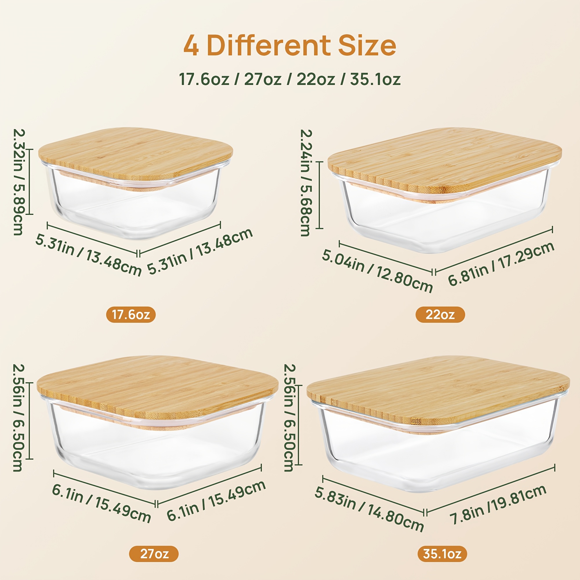 8pcs(4pcs Containers And 4pcs  - Food Storage Oven Safe avis et prix