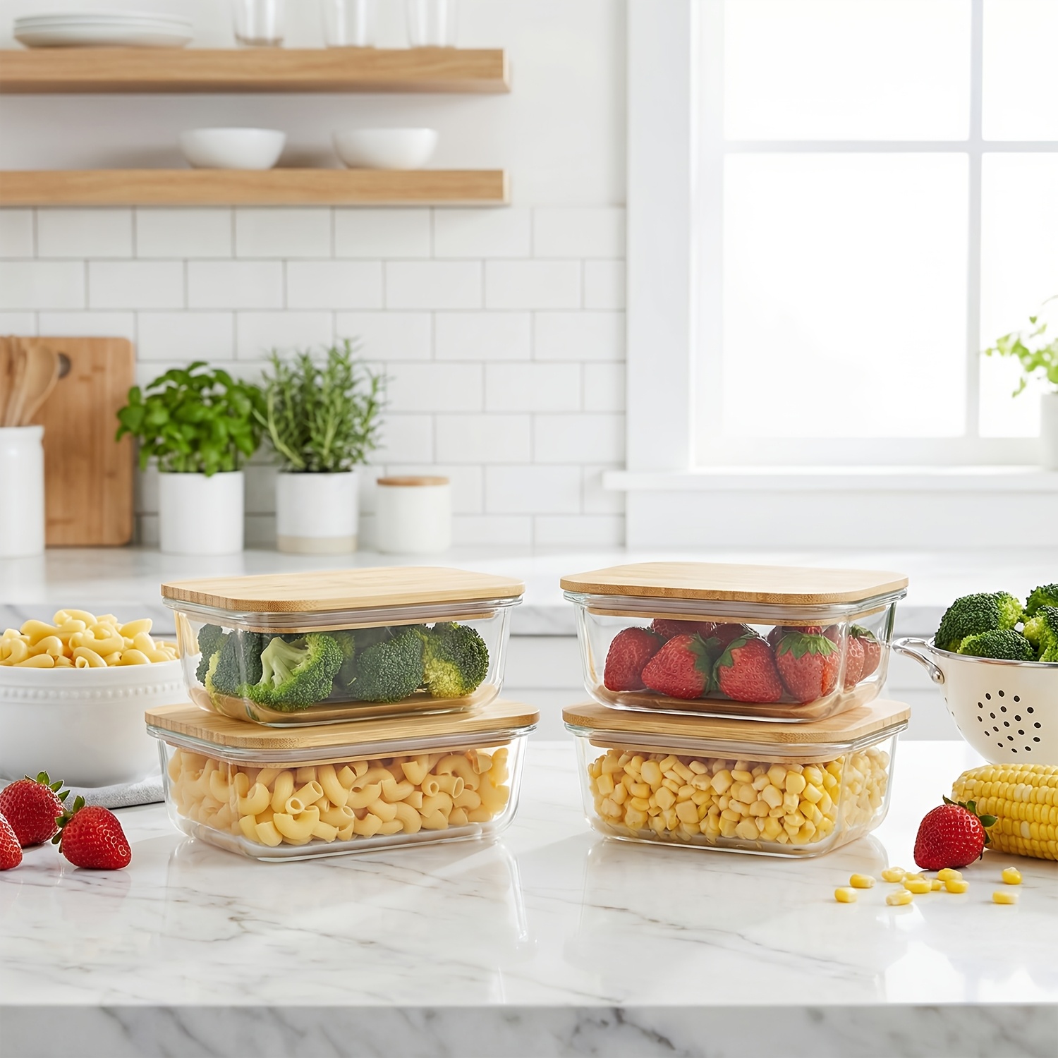 8pcs(4pcs Containers And 4pcs  - Food Storage Oven Safe avis et prix