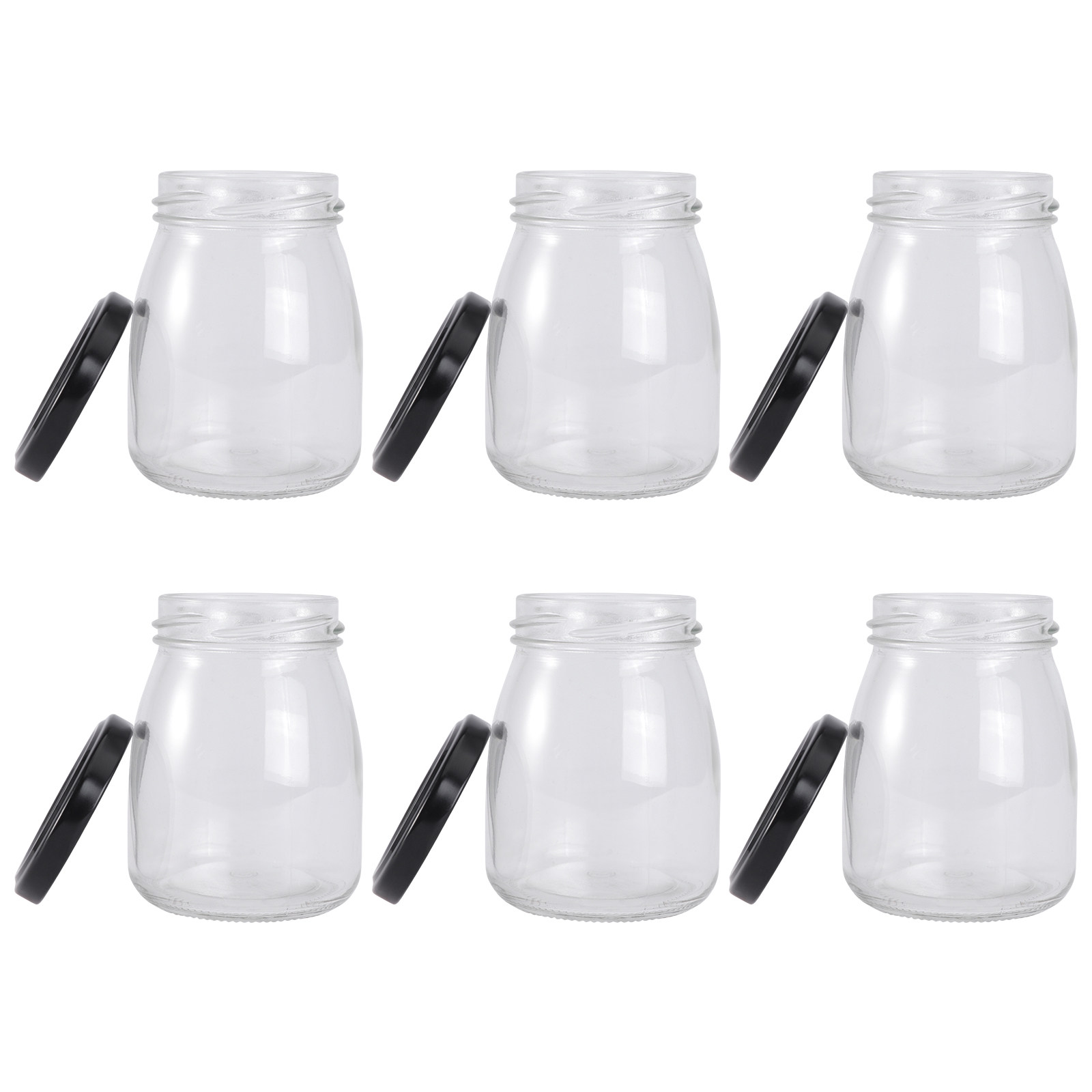 6Pcs Thick Glass Bottles with  - Food Storage Yogurt avis et prix