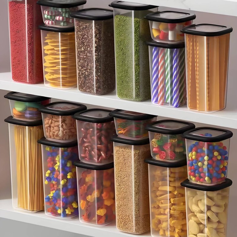 6 Pieces Airtight Food Storage - Stackable Pantry Bin avis et prix