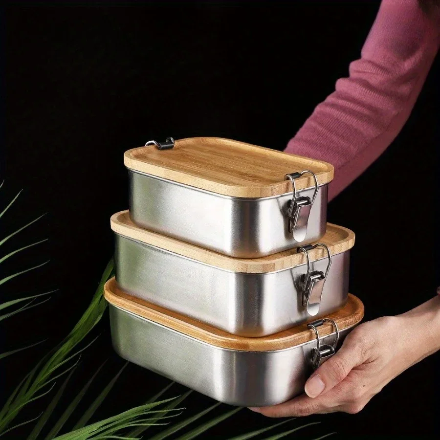 New 304 stainless steel bamboo - Food Storage Oven Safe avis et prix