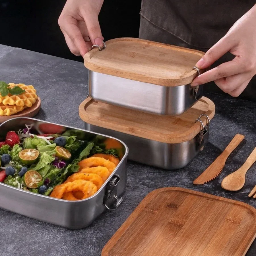 New 304 stainless steel bamboo - Food Storage Oven Safe avis et prix