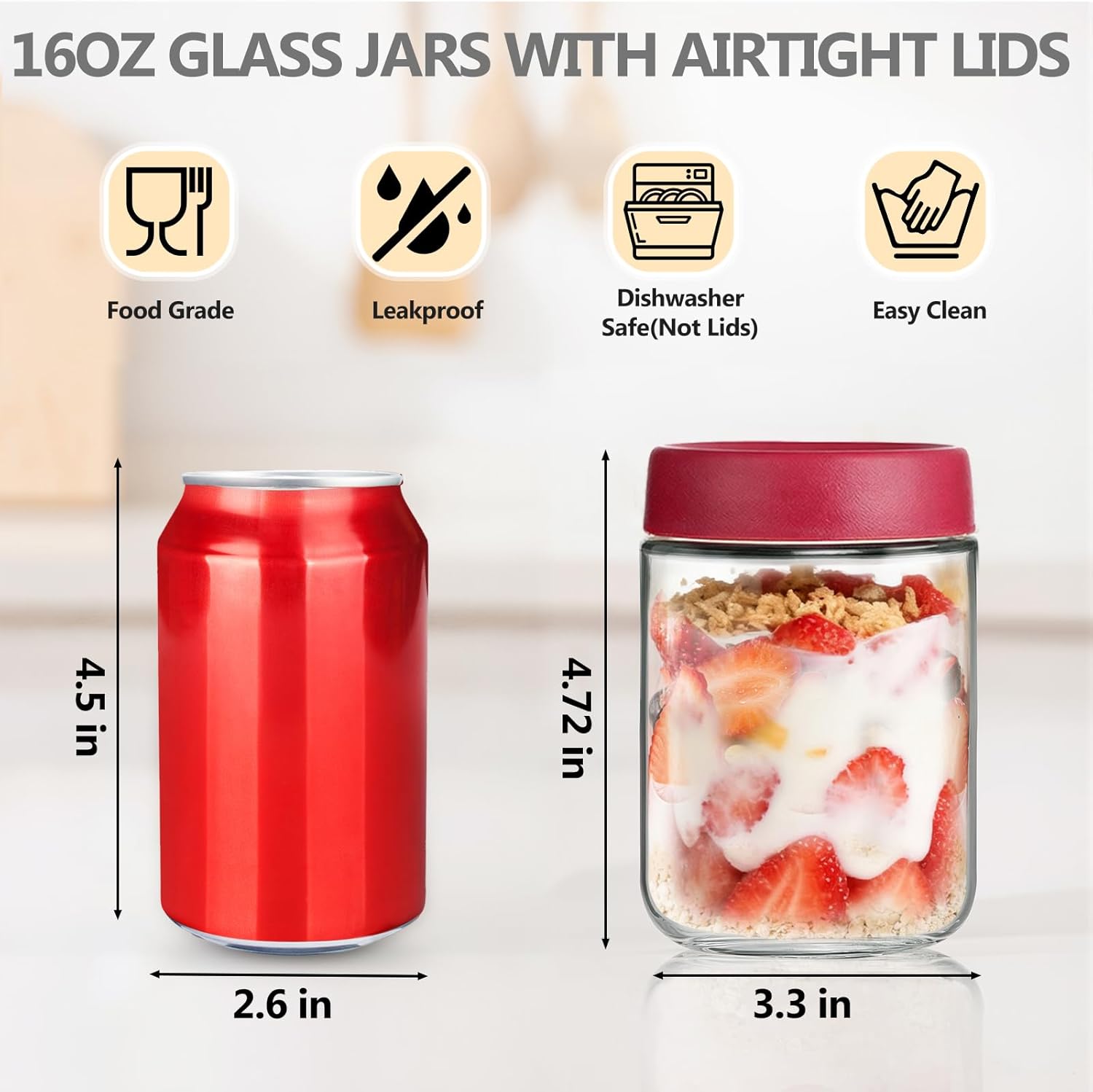 12 Pack Overnight Oats Contain - Food Storage Airtight avis et prix