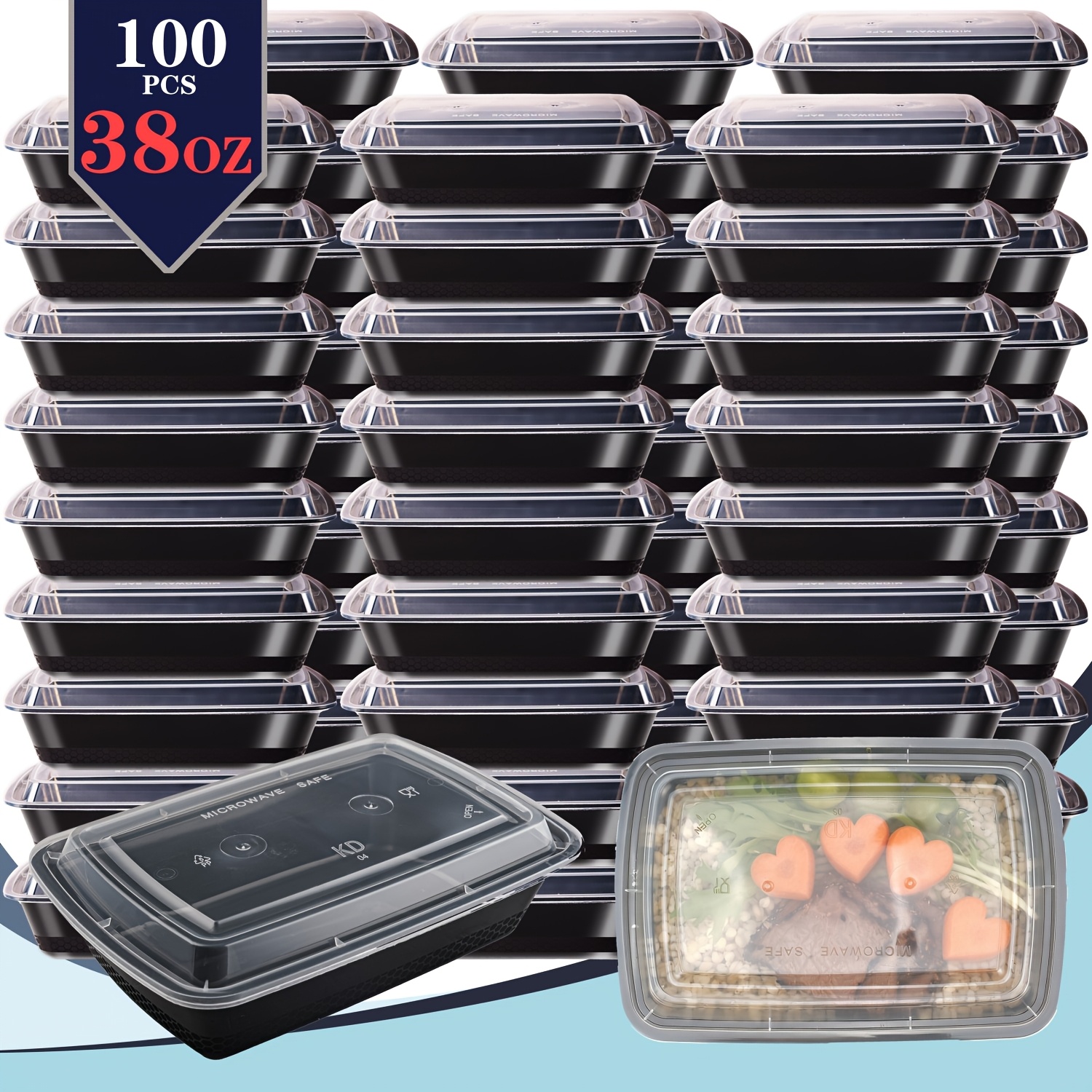 usBlack 100pcs (50 Containers  - Food Storage Box avis et prix