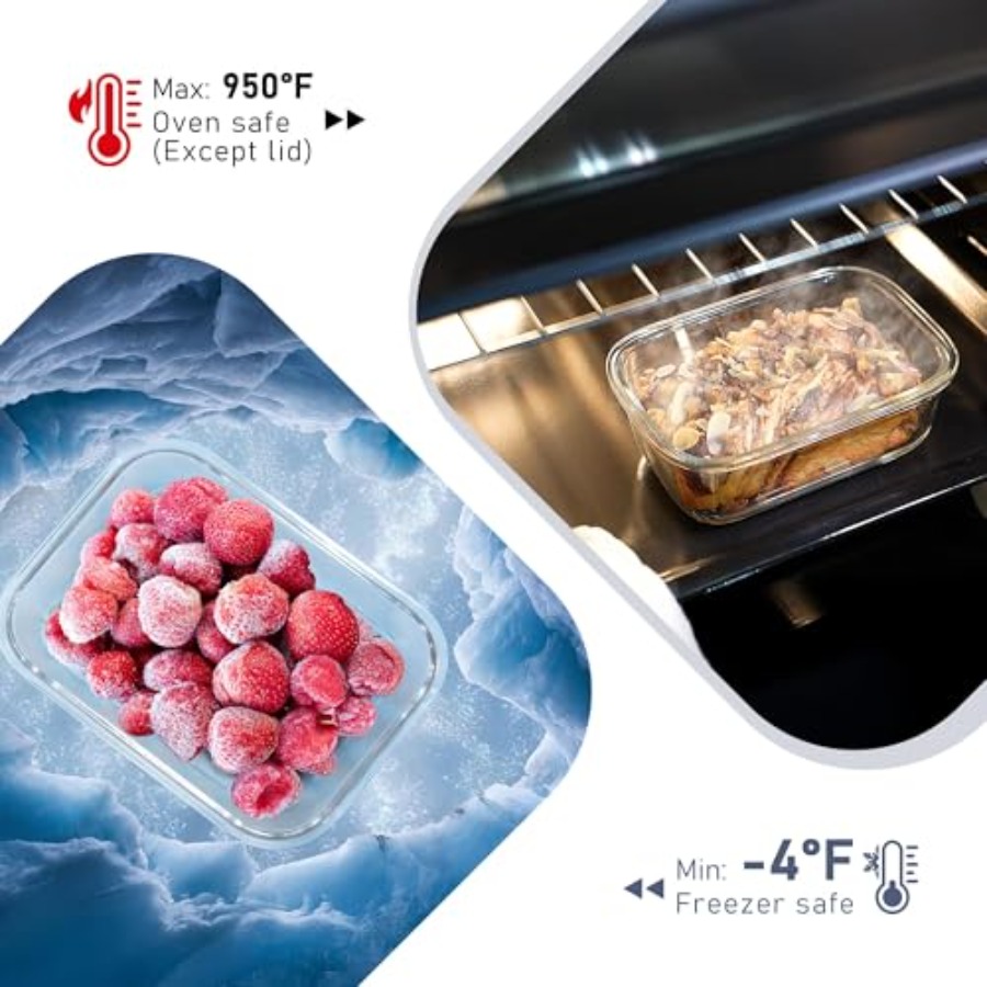 10-Pack Glass Food Storage Con - Food Storage Oven Safe avis et prix