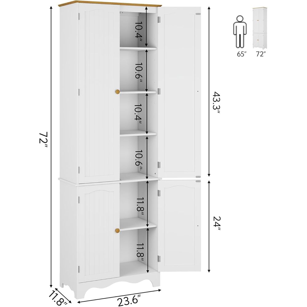 72 Tall Kitchen Pantry Cabinet - Food Storage Kitchen Cabinet avis et prix