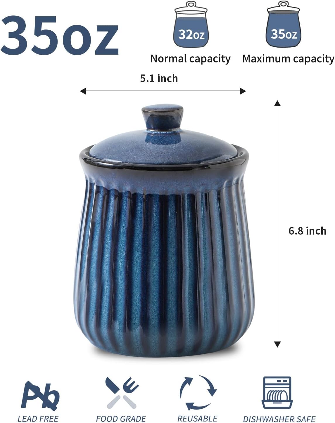 Ceramic Storage Containers, 35 - Food Storage Airtight avis et prix