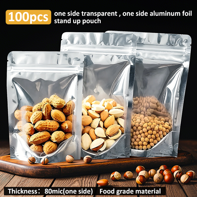 100pcs One Side Aluminum Foil  - Food Storage Ziploc Bags avis et prix
