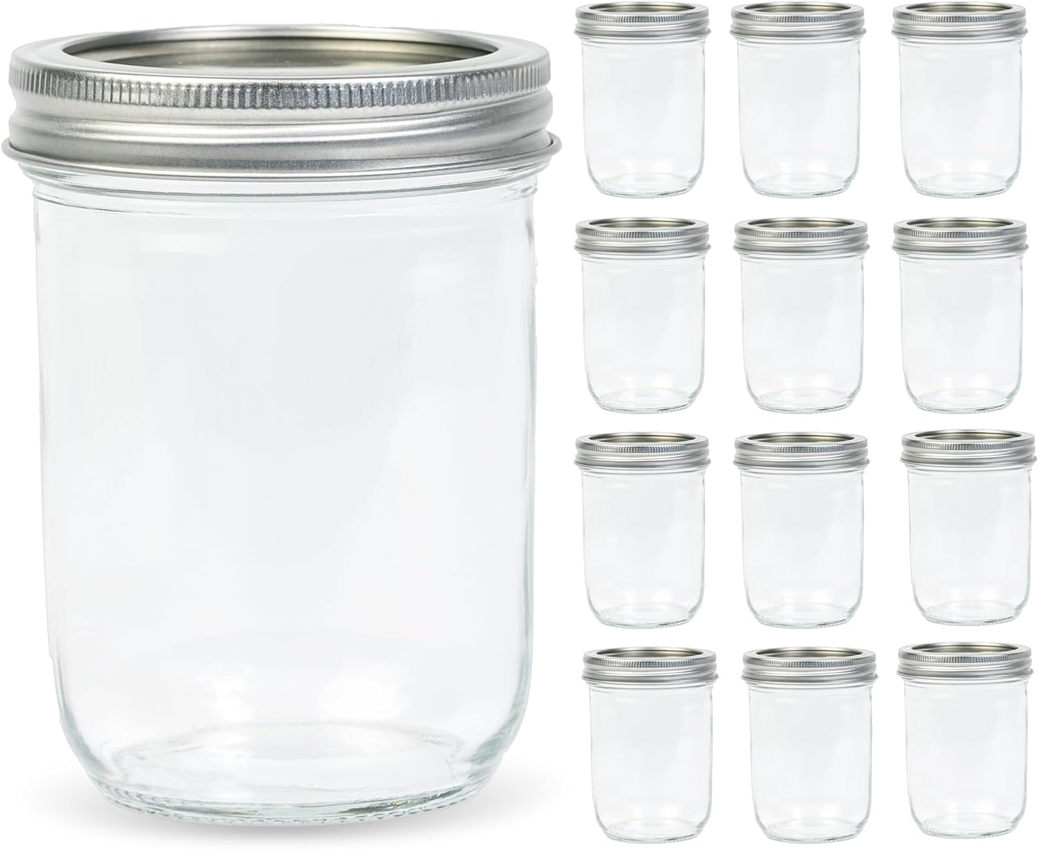 12 Pack 16 oz Wide Mouth Clear - Food Storage With Lids avis et prix