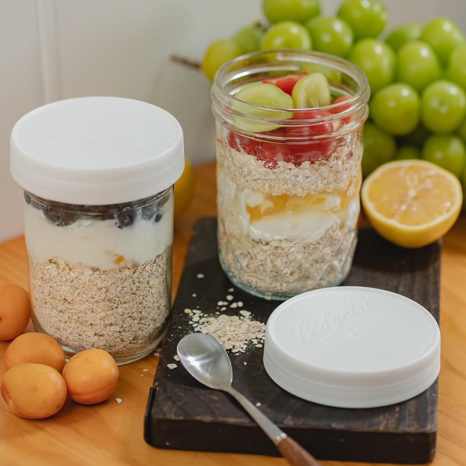 12 Pack 16 oz Wide Mouth Clear - Food Storage With Lids avis et prix