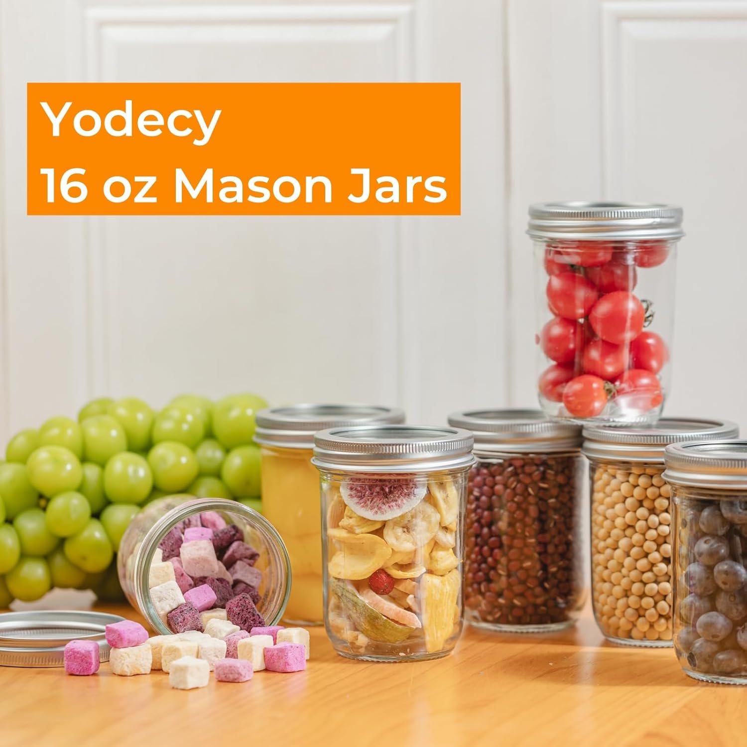 12 Pack 16 oz Wide Mouth Clear - Food Storage With Lids avis et prix