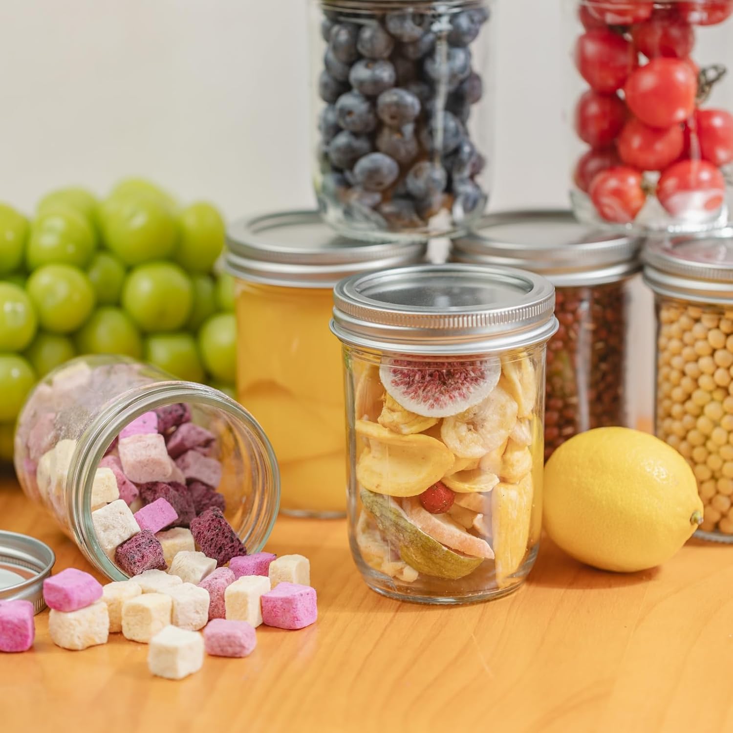 12 Pack 16 oz Wide Mouth Clear - Food Storage With Lids avis et prix