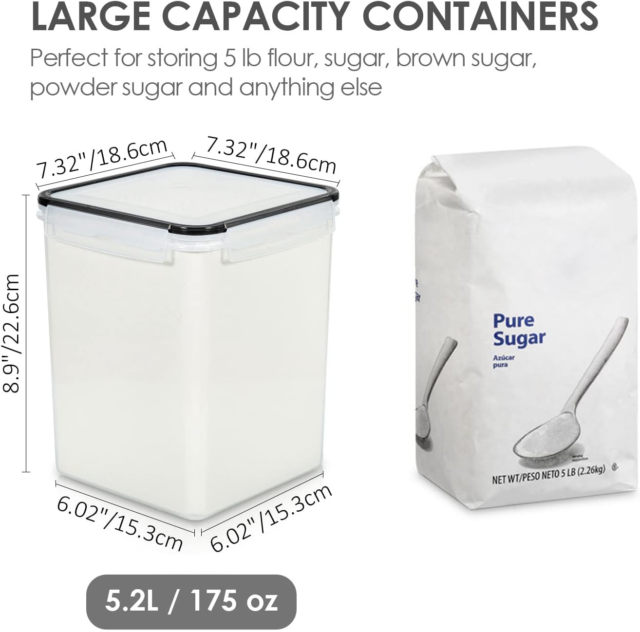 4 PCS Large Food Storage Conta - Food Storage Airtight avis et prix