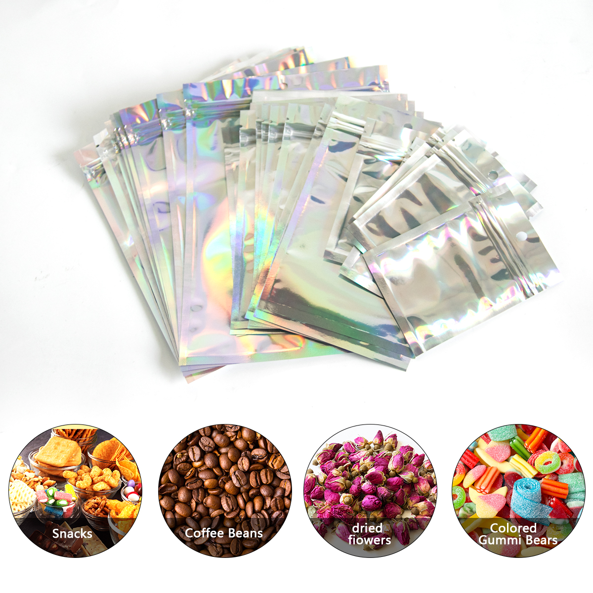 40pcs/60pcs Holographic Reseal - Food Storage Ziploc Bags avis et prix