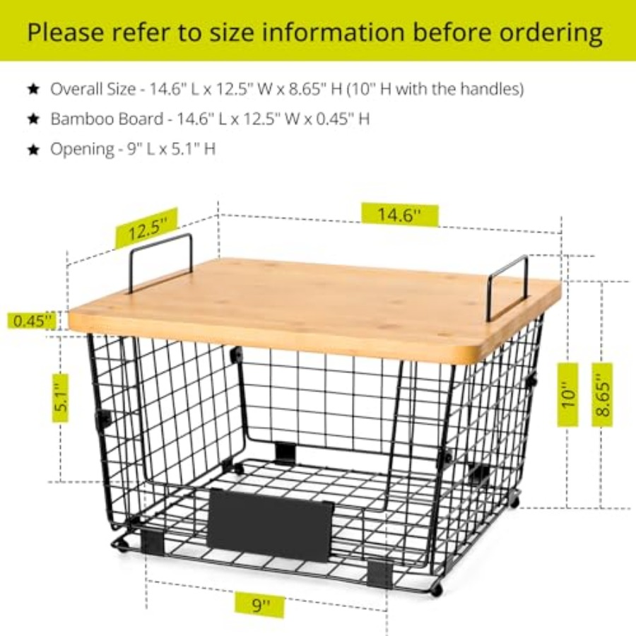 2 Set X Stackable Wire Basket  - Stackable Pantry Bin avis et prix